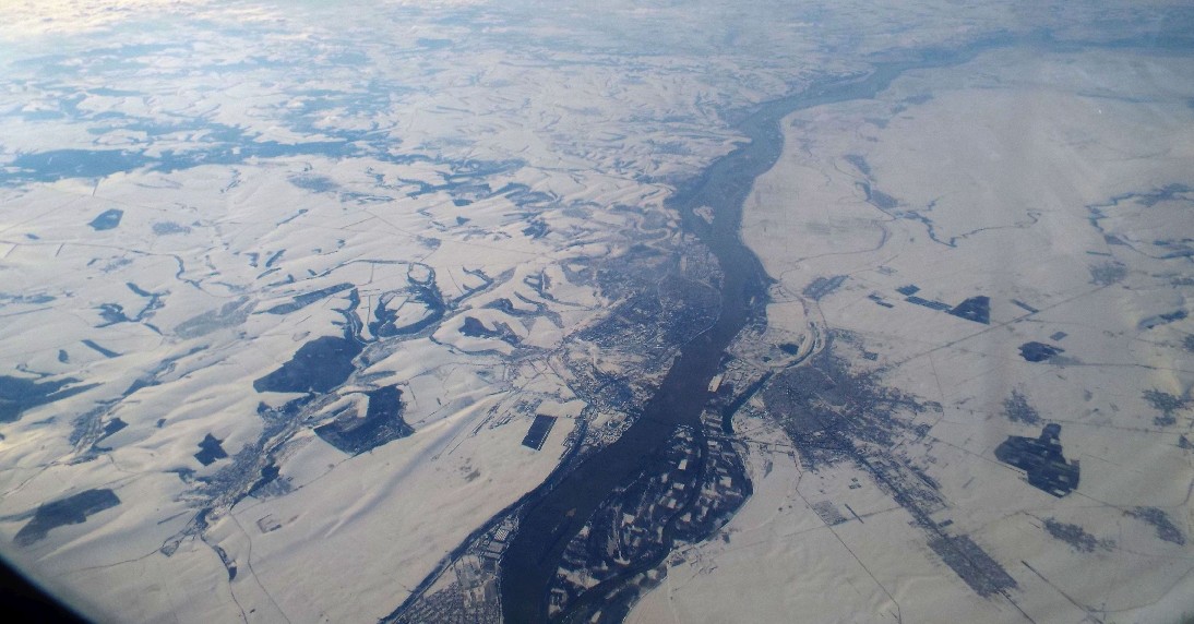 Dall''aereo: che fiume ?... Il Danubio, al confine Romania - Bulgaria